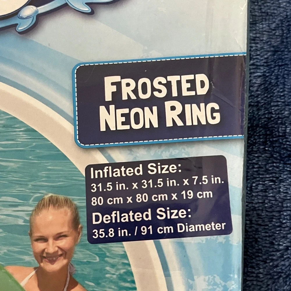 NEW Frosted Neon Green Swim Ring – Bestway H2O GO! – Ages 10+